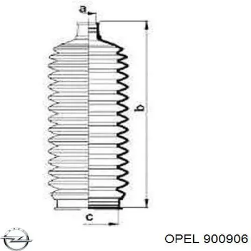 Пильник рульового механізму/рейки 900906 Opel