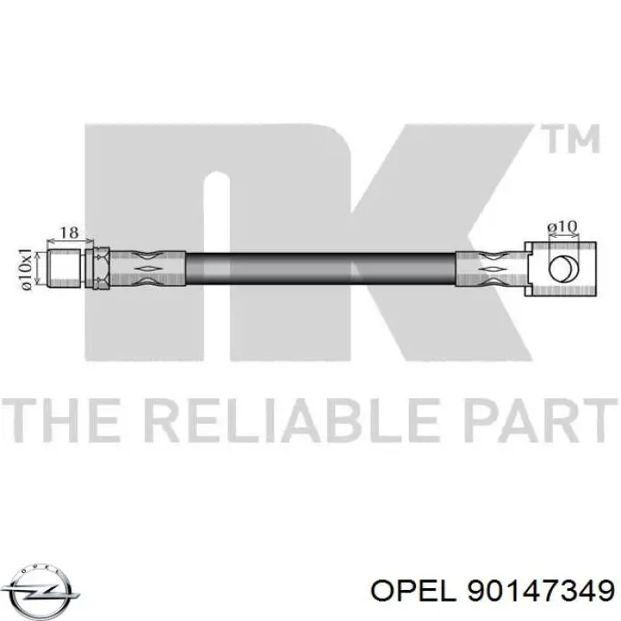 90147349 Opel Гнучка гальмівна трубка передня