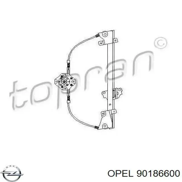 Механізм склопідіймача двері передньої, правої 140104 Opel