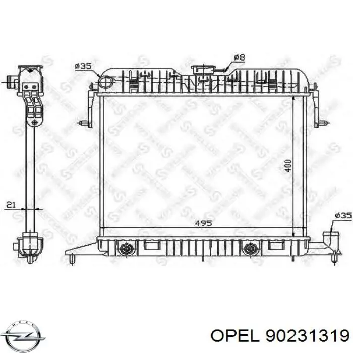 Радіатор 90231319 Opel