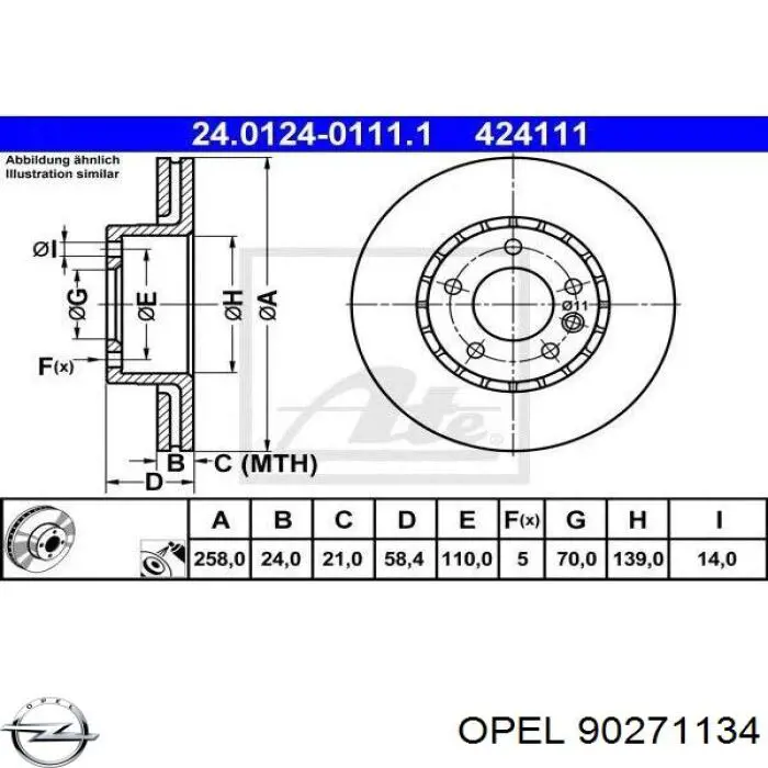 Купити 90271134 Opel Ротор гальмівний
