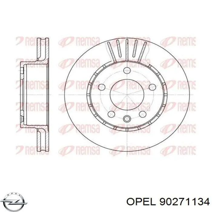 Гальмівні диски передні 90271134 Opel