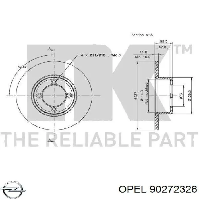 Купити 90272326 Opel Ротор гальмівний
