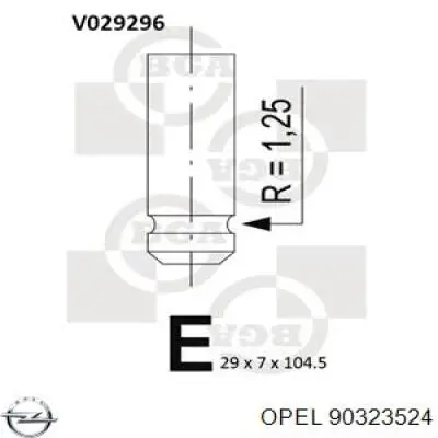 90323524 Opel Випускний клапан двигуна