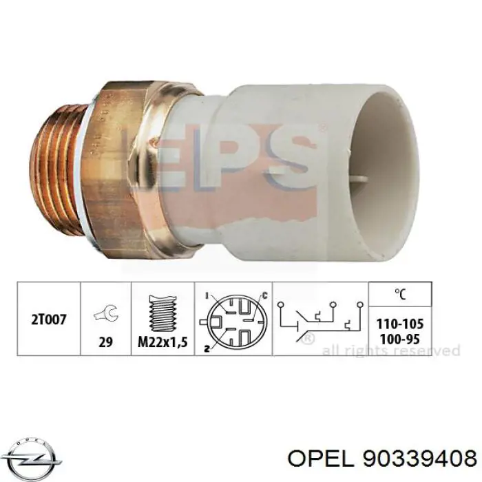 Датчик температури радіатора Opel 90339408 ціна, від 10.14 USD