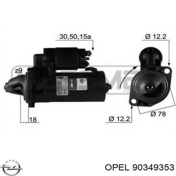Стартер автомобільний Opel 1202135