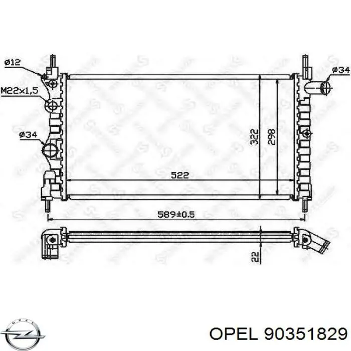 Купити 90351829 Opel Радіатор двигуна
