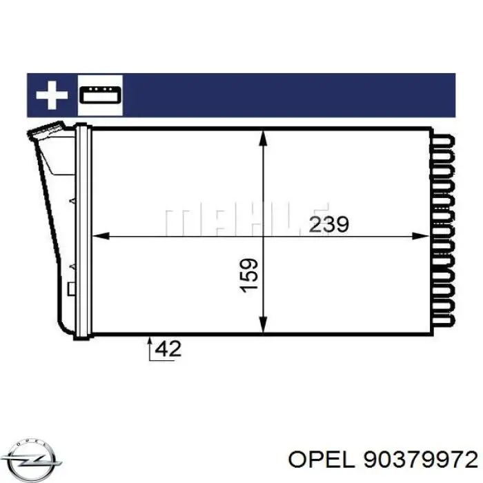 Радіатор пічки (обігрівача) 90379972 Opel