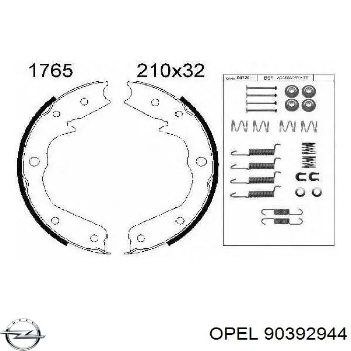 Колодки ручника / стоянкового гальма Opel 90392944 ціна, від 29.20 USD