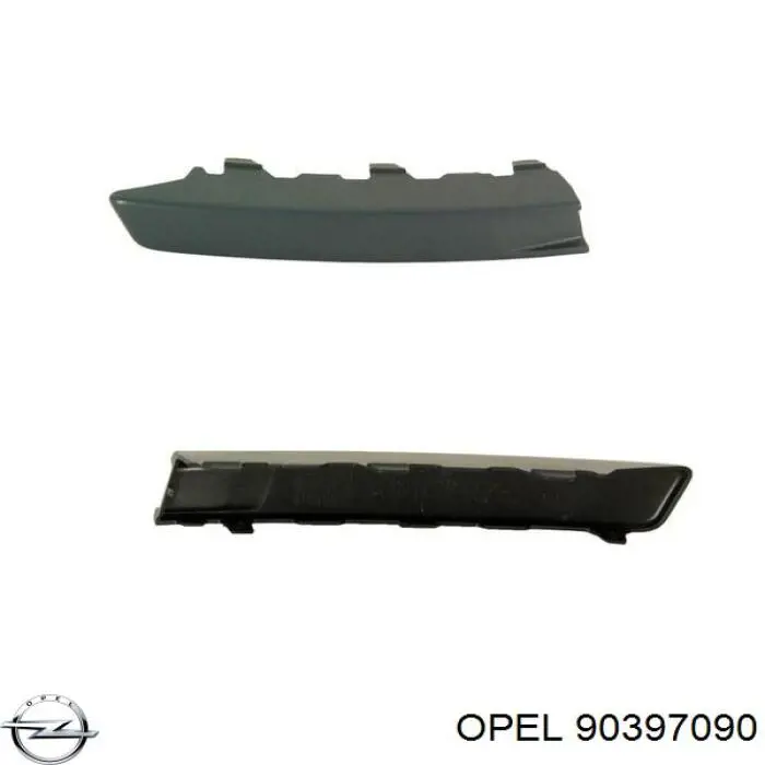 90397090 Opel Накладка бампера переднього, права