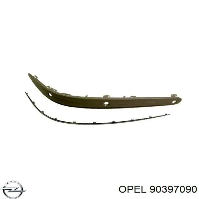 Купити 90397090 Opel Накладка бампера переднього, права