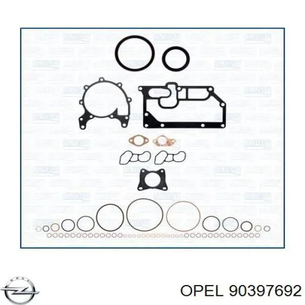 Комплект прокладок двигуна, верхній 90397692 Opel