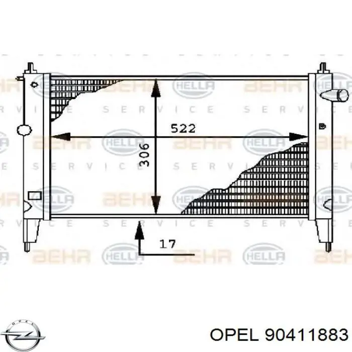 90411883 Opel радіатор охолодження двигуна