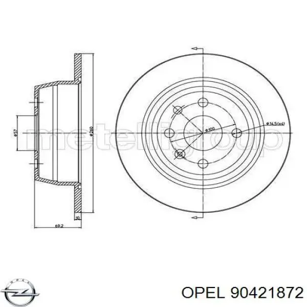 90421872 Opel Дискові гальма