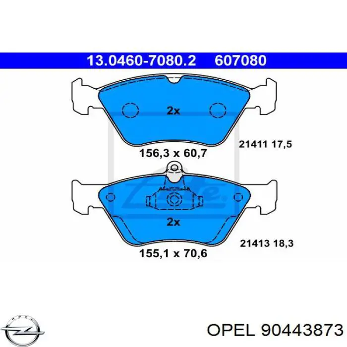 Гальмівні колодки Opel 90443873 ціна, від 16.47 USD