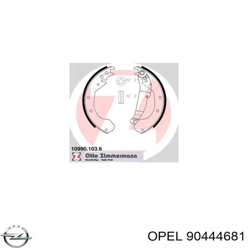Колодки гальмові задні, барабанні Opel 90444681 ціна, від 21.56 USD