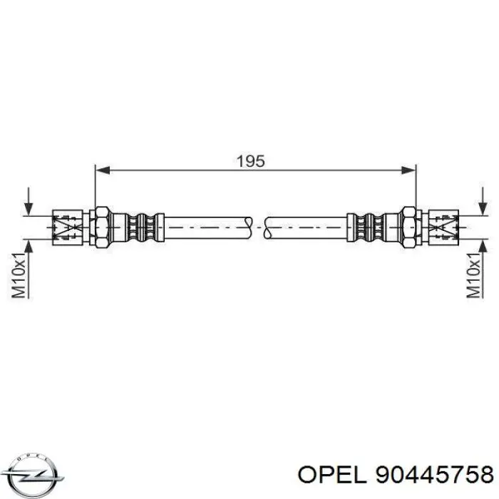 Купити 90445758 Opel Шланг гальмівний задній