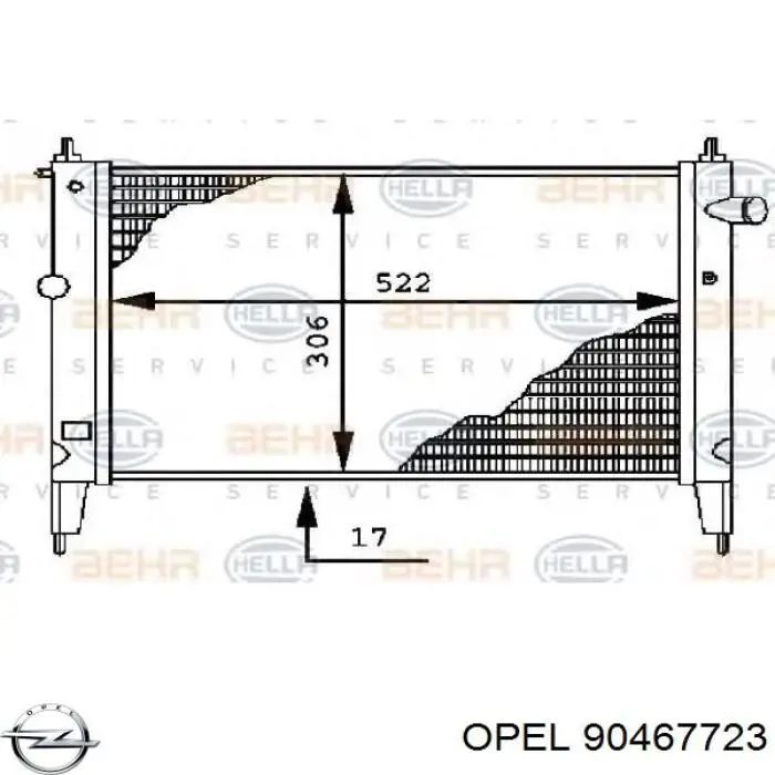 Радіатор охолодження двигуна 90467723 Opel