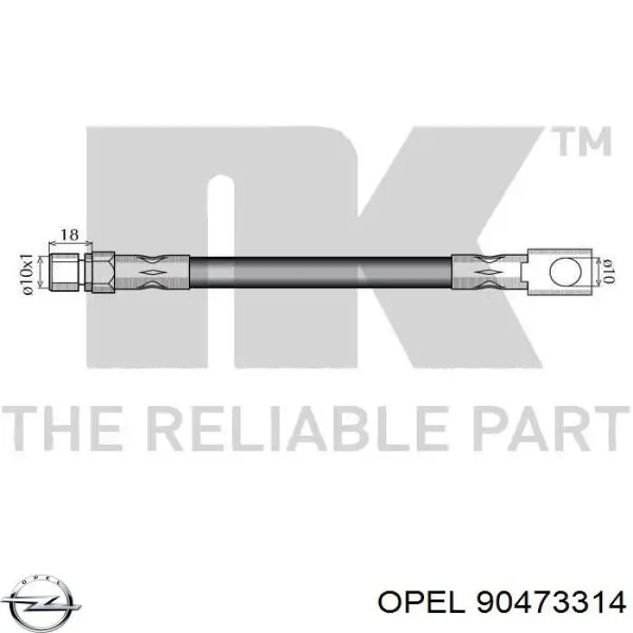 90473314 Opel Гнучка гальмівна трубка передня