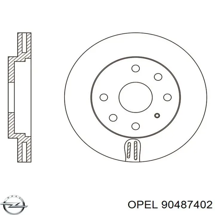 90487402 Opel диск гальмівний передній