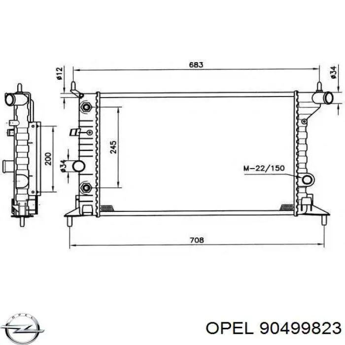 Радіатор основний Opel 90499823 ціна, від 42.19 USD