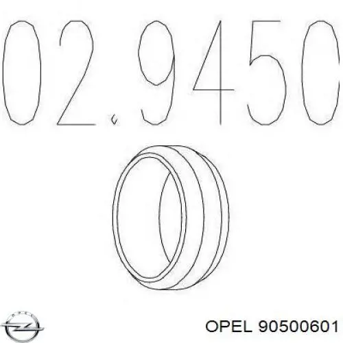 90500601 Opel прокладка прийомної труби глушника