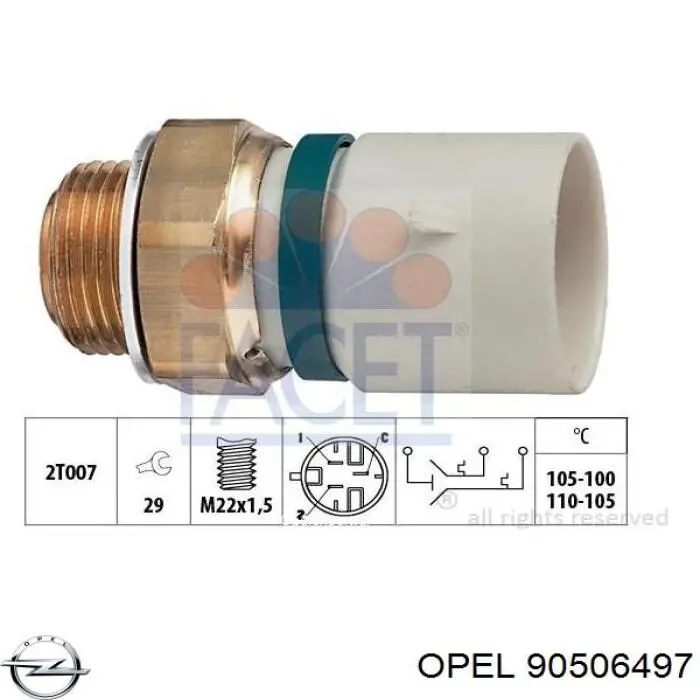 Купити 90506497 Opel Датчик включення вентилятора