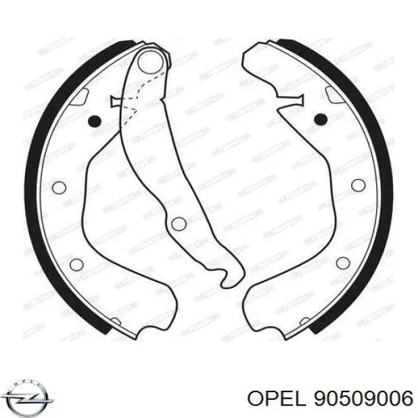90509006 Opel Колодки гальмівні задні, барабанні