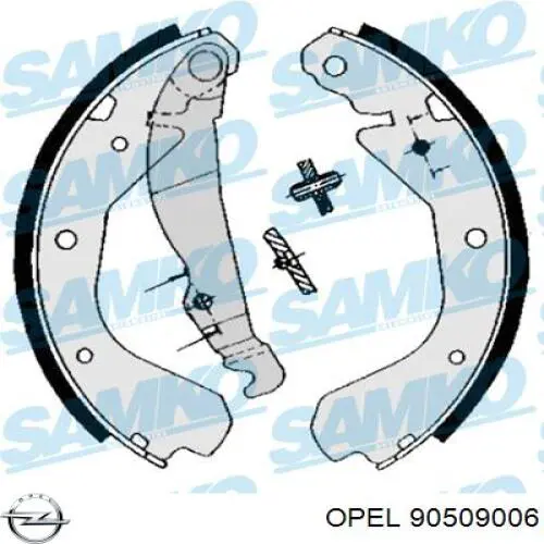 Колодки гальмові задні, барабанні Opel 90509006 ціна, від 18.60 USD