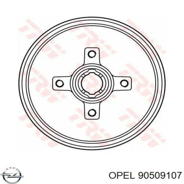 Барабан гальмівний задній Opel 90509107 ціна, від 22.97 USD