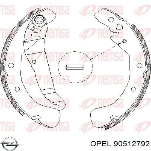 Колодки гальмові задні, барабанні 90512792 Opel