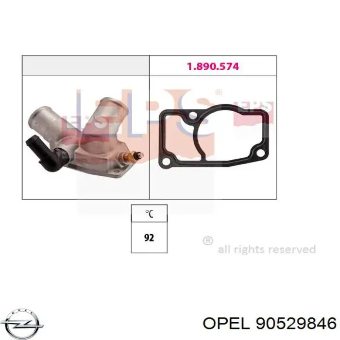 90529846 Opel термостат