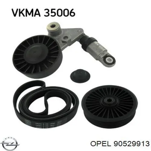 Ролик приводного ременя, паразитний Opel 90529913 ціна, від 17.62 USD