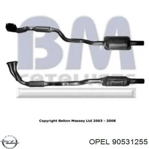 Купити 90531255 Opel Труба приймальна (штани) глушника, передня