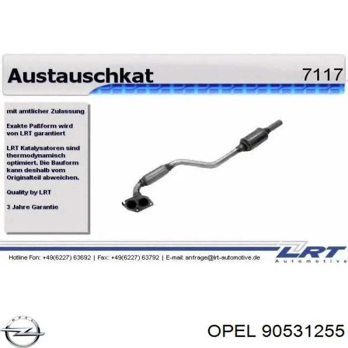 90531255 Opel Штани глушника передні