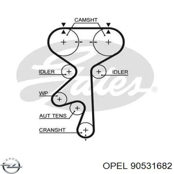 Зубчастий ремінь Opel 90531682 ціна, від 16.96 USD