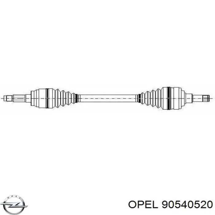 Піввісь (привід) передня, ліва 90540520 Opel