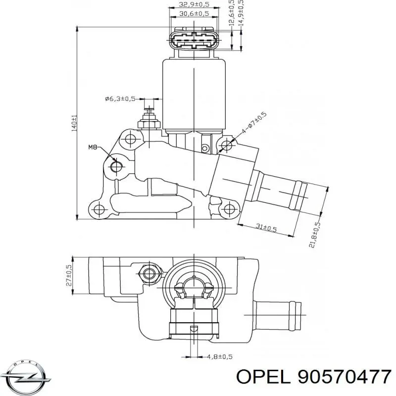 ENT500044 Engitech Клапан рециркуляції відпрацьованих газів EGR