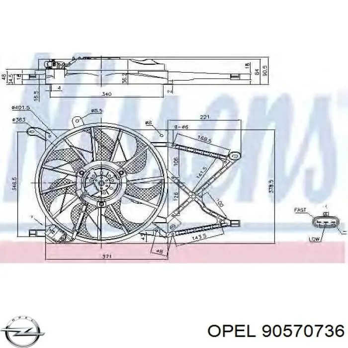 Дифузор (кожух) радіатора охолодження Opel 90570736 ціна, від 55.84 USD
