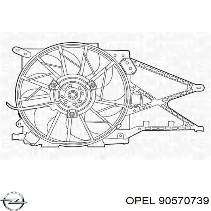 Купити 90570739 Opel Електровентилятор охолодження в зборі (двигун + крильчатка)