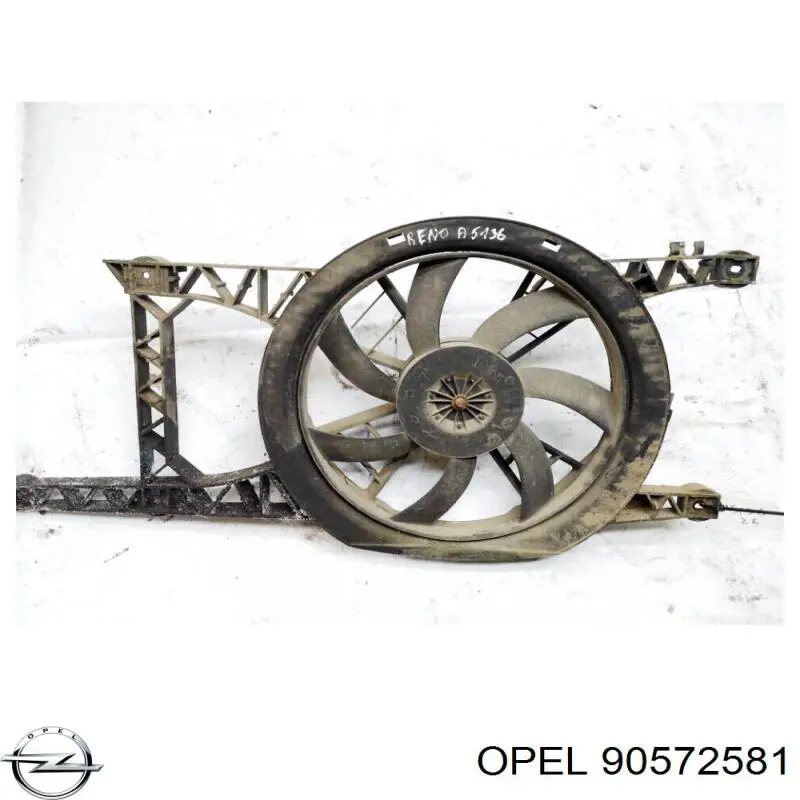 Купити 90572581 Opel Дифузор радіатора охолодження, в зборі з двигуном і крильчаткою