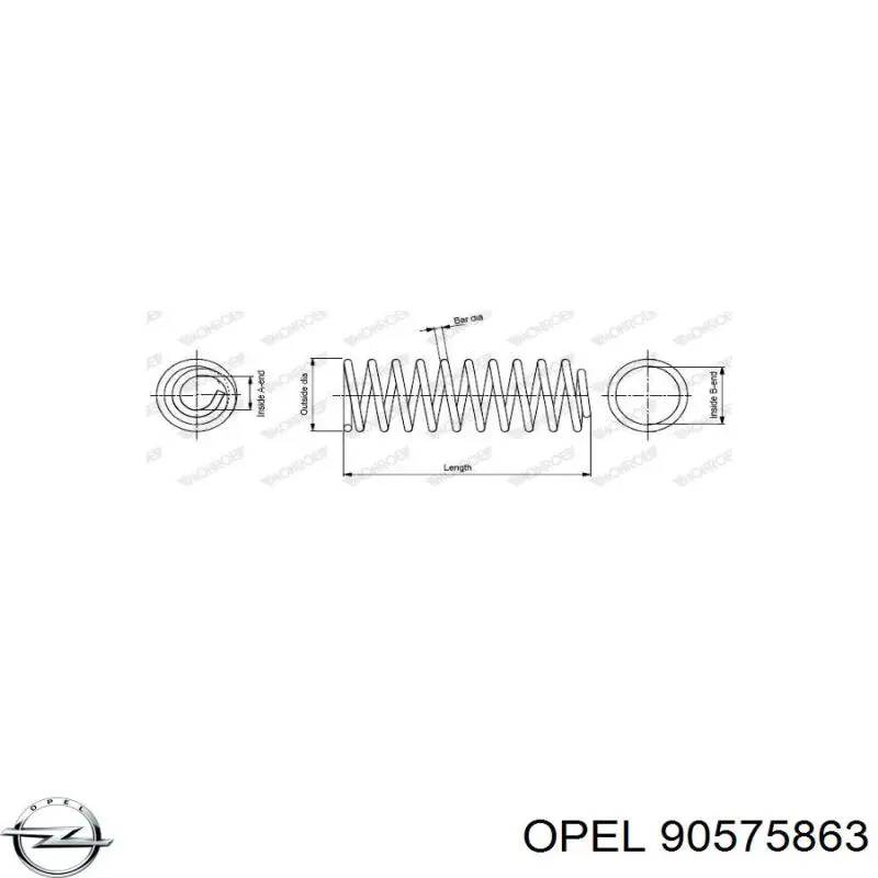90575863 Opel Пружина амортизатора передняя