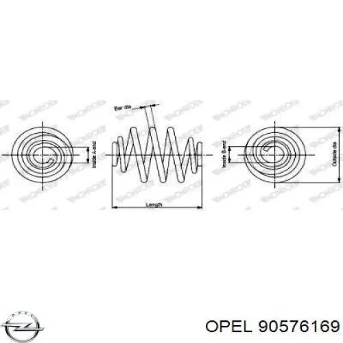 Пружина задня 90576169 Opel