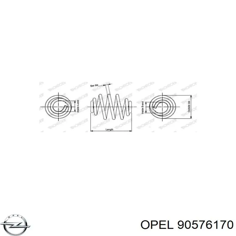 Пружина задня 90576170 Opel