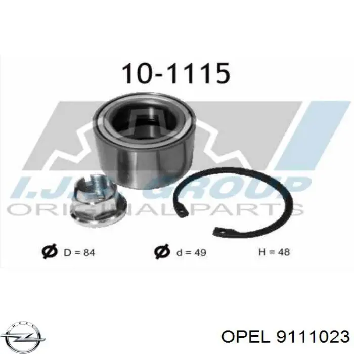 9111023 Opel підшипник маточини передньої