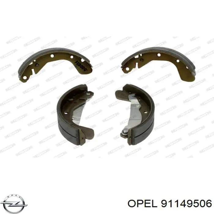 Купити 91149506 Opel Колодки гальмові задні, барабанні