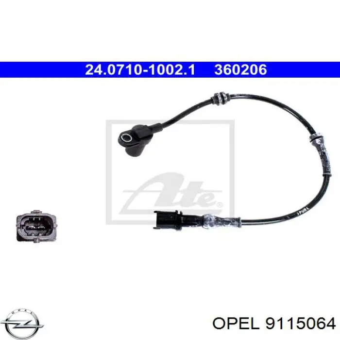 Купити 9115064 Opel Датчик АБС (ABS) передній
