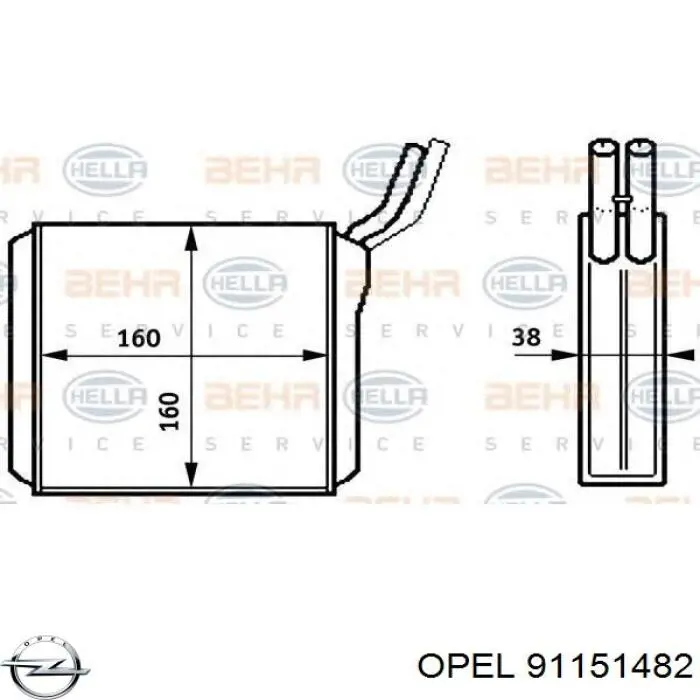 Радіатор пічки (обігрівача) 91151482 Opel