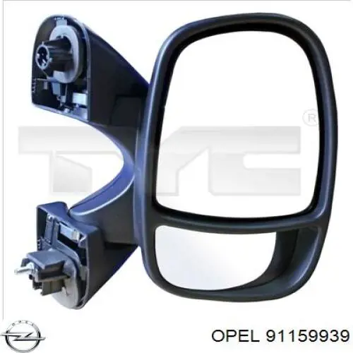 91159939 Opel дзеркальний елемент дзеркала заднього виду, лівого