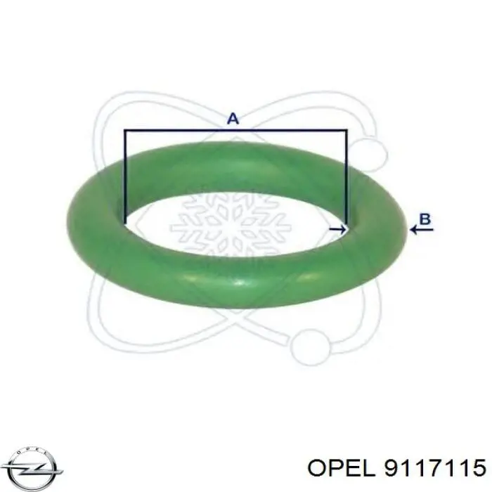 9117115 Opel Кільце ущільнююче шланга компресора, нагнітального